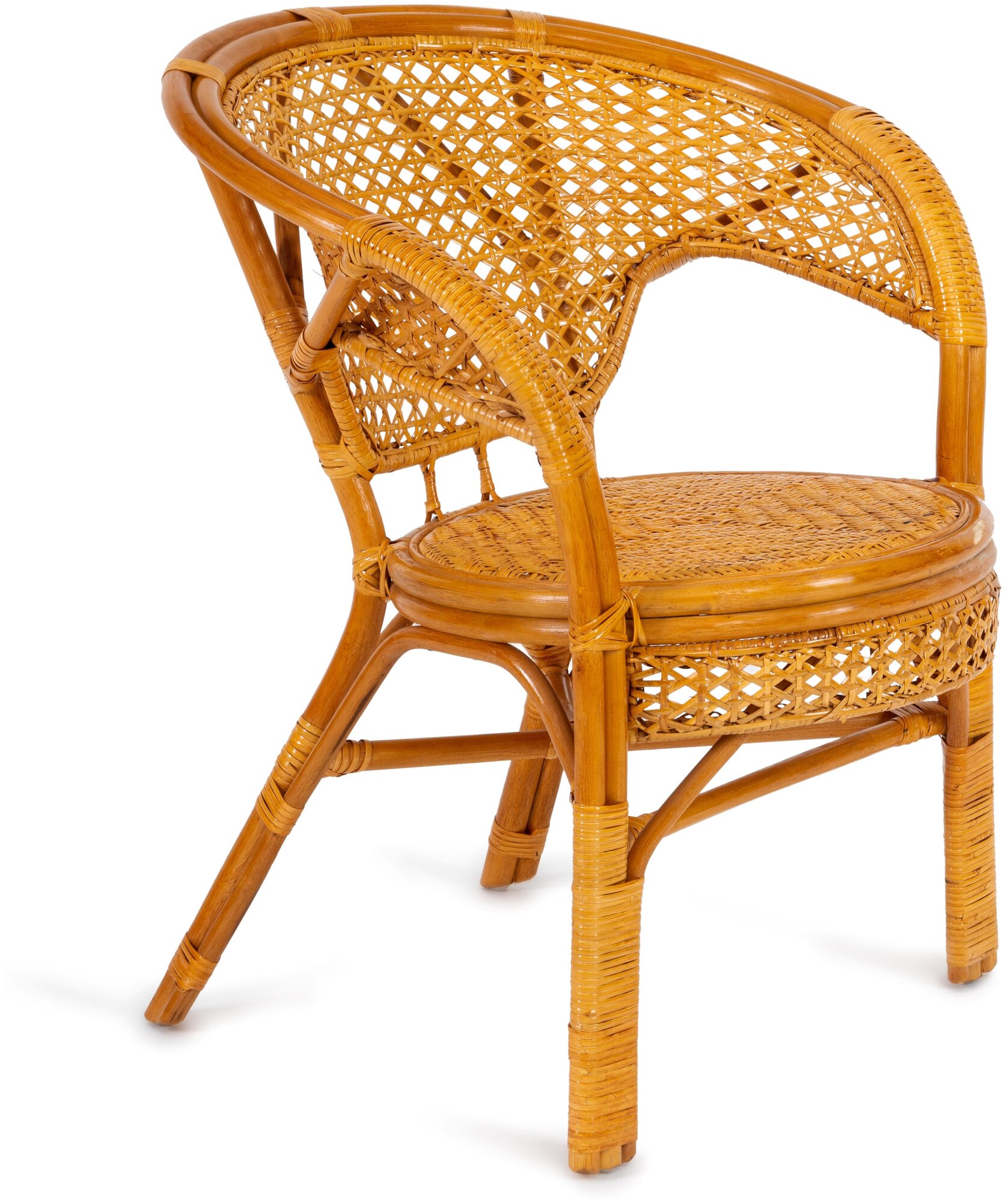Комплект TetChair "PELANGI" 02/15 ( стол со стеклом + 4 кресла ) [без подушек] ротанг, Honey (мед) - фотография № 2