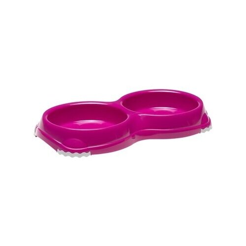 фото Moderna двойная миска нескользящая smarty, 2*200мл, ярко-розовый (double smarty bowl cat - non slip 2 x 200 ml) mod-h109-0328, 0,100 кг noname