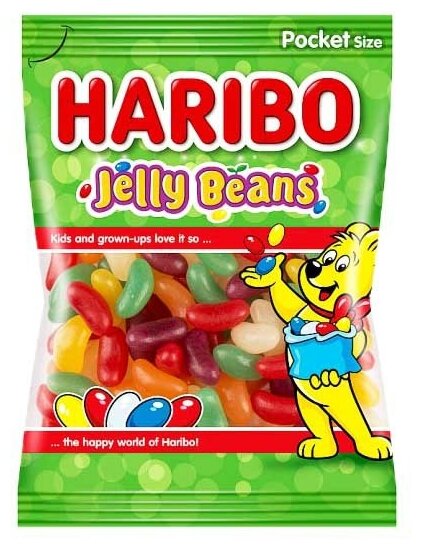 Жевательный мармелад Haribo Jelly Beans - жевательные бобы (Германия), ( 3 уп. х 175 г)