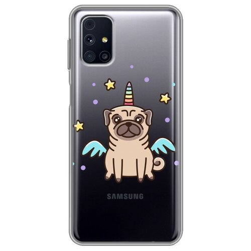 Полупрозрачный дизайнерский силиконовый чехол для Samsung Galaxy M31s Прозрачные щенки