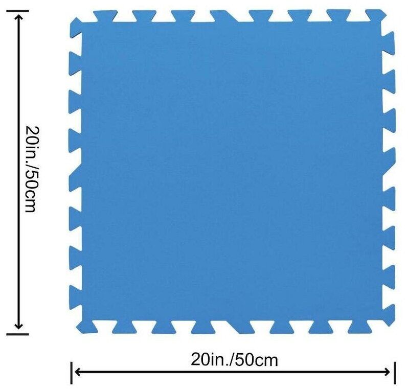 Мягкая модульная подстилка "Пазл" для бассейнов 50x50см, 2.29м2 - фотография № 4