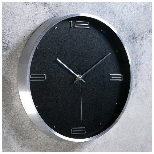 фото Часы настенные, серия: классика, "марша", d=30 см, черный циферблат yandex market