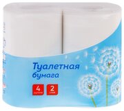 Бумага туалетная 2-слойная OfficeClean, белая, 37.5м, 4 рул/уп (325788)