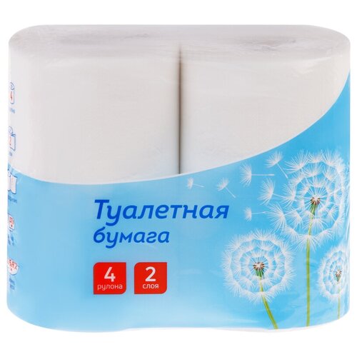 Бумага туалетная 2-слойная OfficeClean, белая, 37.5м, 4 рул/уп (325788)