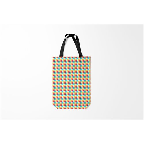 фото Сумка-шоппер / 31х42 см / тренды / геометрия красочные кубы burnettie