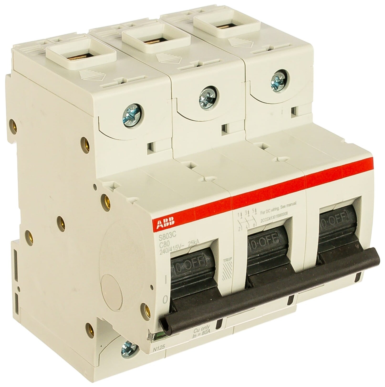Автоматический выключатель ABB 3-полюсный S803C C125 25kA (автомат)
