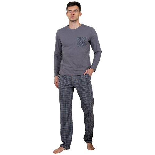 Комплект NSD-STYLE, футболка, брюки, карманы, размер 48, серый