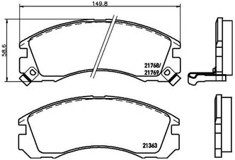 Дисковые тормозные колодки передние Mintex MDB 1539 для Citroen, Dodge, Mitsubishi (4 шт.)