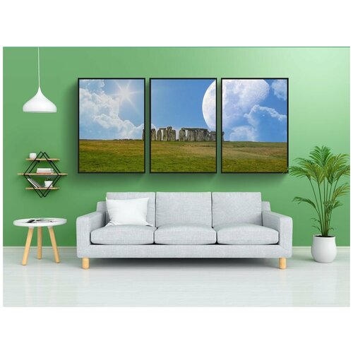 фото Набор модулных постеров для интерьера "стоунхендж, stone henge, англия" 60x90 см. в тубусе, без рамки lotsprints
