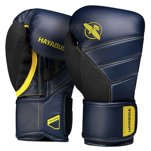 Боксерские перчатки Hayabusa T3 Navy/Yellow (12 унций) боксерские перчатки hayabusa t3 purple black 12 унций