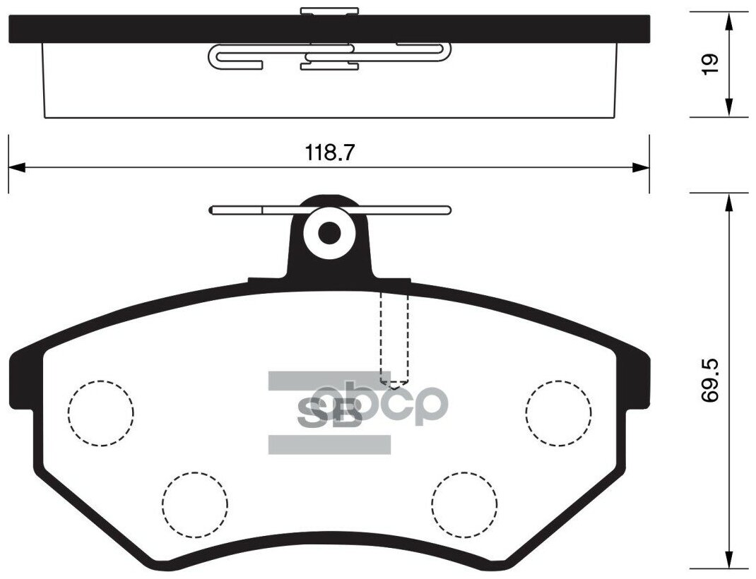 Sp2005_колодки Дисковые Пер! Audi 80 1.6/1.9td 91-94, Vw Golf Iii/Passat 88-97 Sangsin brake арт. SP2005