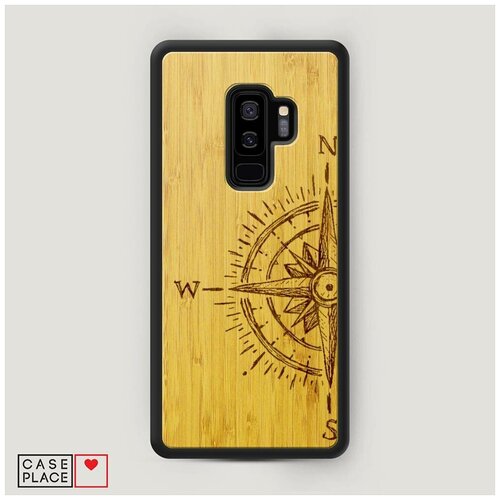 фото Чехол деревянный samsung galaxy s9 plus компас графика case place