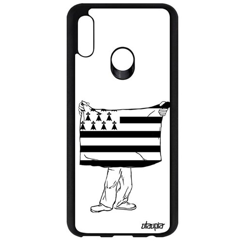 фото Защитный чехол для // huawei p smart 2019 // "флаг бретани с руками" стиль дизайн, utaupia, белый