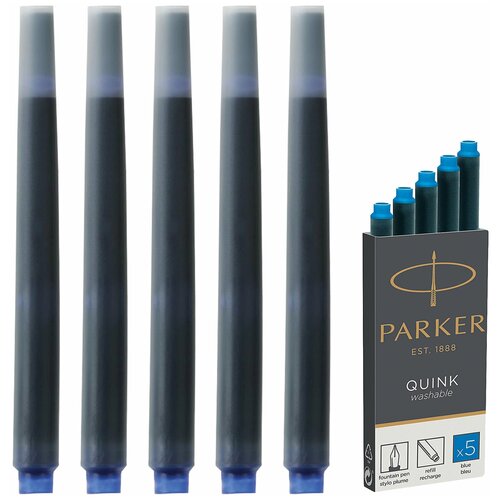 комплект 8 штук чернила g Картриджи чернильные PARKER Cartridge Quink комплект 5 смываемые чернила синие, 2 шт