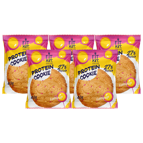 Fit Kit, Protein Cookie, 5шт x 40г (шоколад-фундук) fit kit protein cookie 40 г шоколад фундук