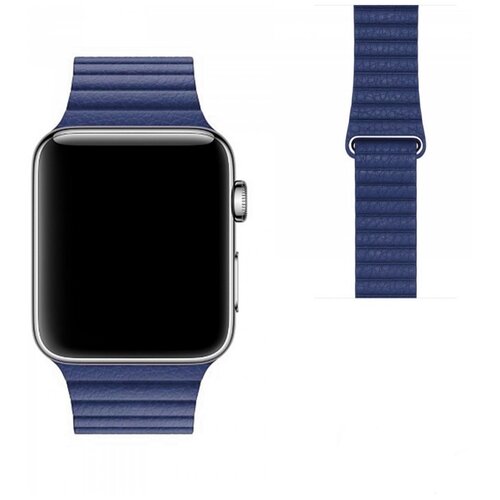 Кожаный магнитный ремешок для Apple Watch 38mm/40mm/41mm, синий
