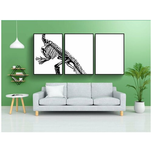 фото Набор модулных постеров для интерьера "кость, динозавр, ископаемое" 60x90 см. в тубусе, без рамки lotsprints