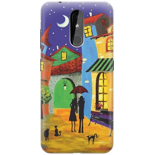 фото Re:paчехол - накладка artcolor для nokia 3.2 (2019) с принтом "разноцветный город"