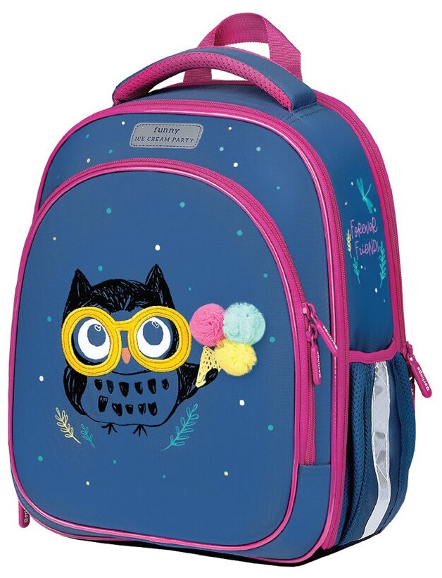 Ранец Berlingo Expert Light облегченный «Funny owl» 38×28×15см, 3 отделения, 2 кармана, анатомическая спинка