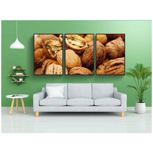 фото Набор модулных постеров для интерьера "грецкие орехи, свежий, оболочка" 60x90 см. в тубусе, без рамки lotsprints