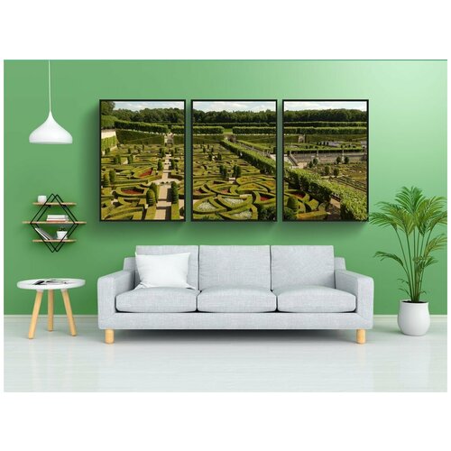 фото Набор модулных постеров для интерьера "замок вилландри королевский замок, замок, франция" 60x90 см. в тубусе, без рамки lotsprints