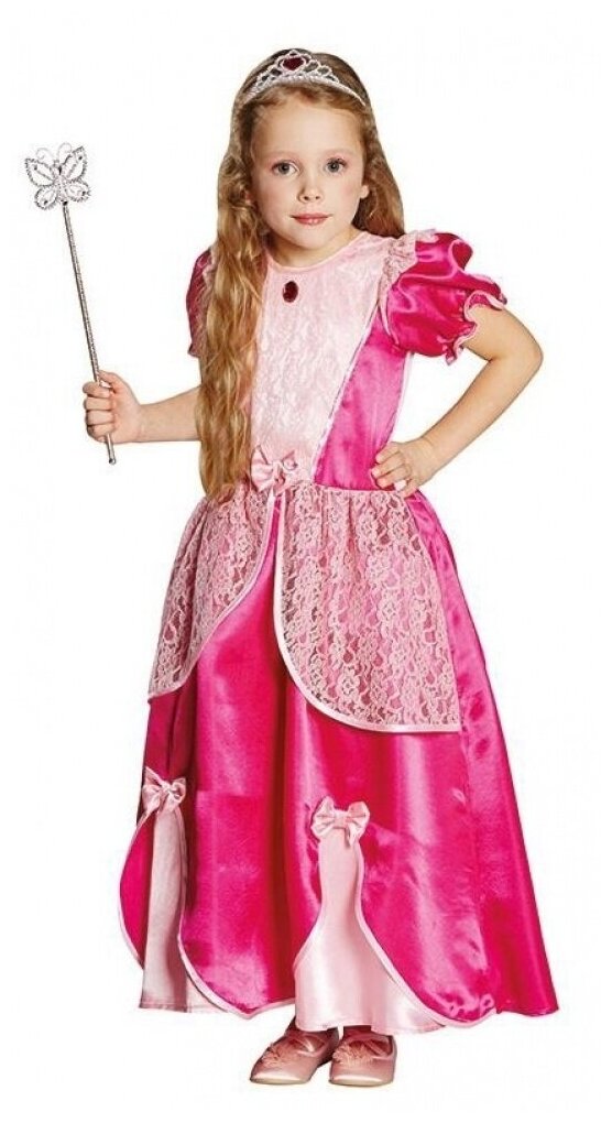 Детское розовое платье принцессы (9082) 140 см