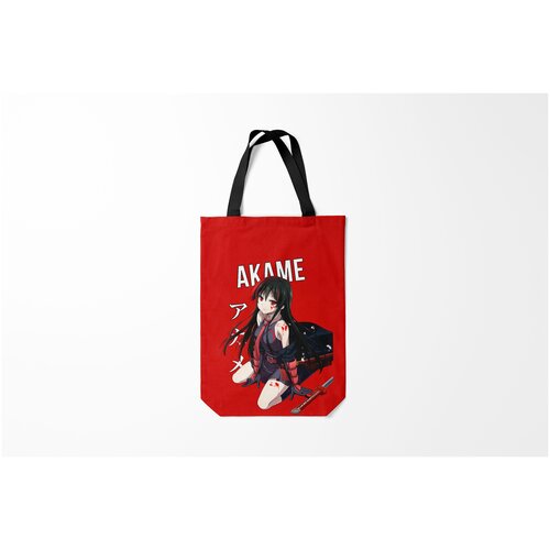 фото Сумка-шоппер / 31х42 см / аниме / убийца акаме на красном фоне burnettie