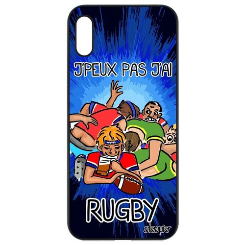 фото Новый чехол на телефон // honor 8a // "не могу - у меня регби!" прикольный комикс, utaupia, синий