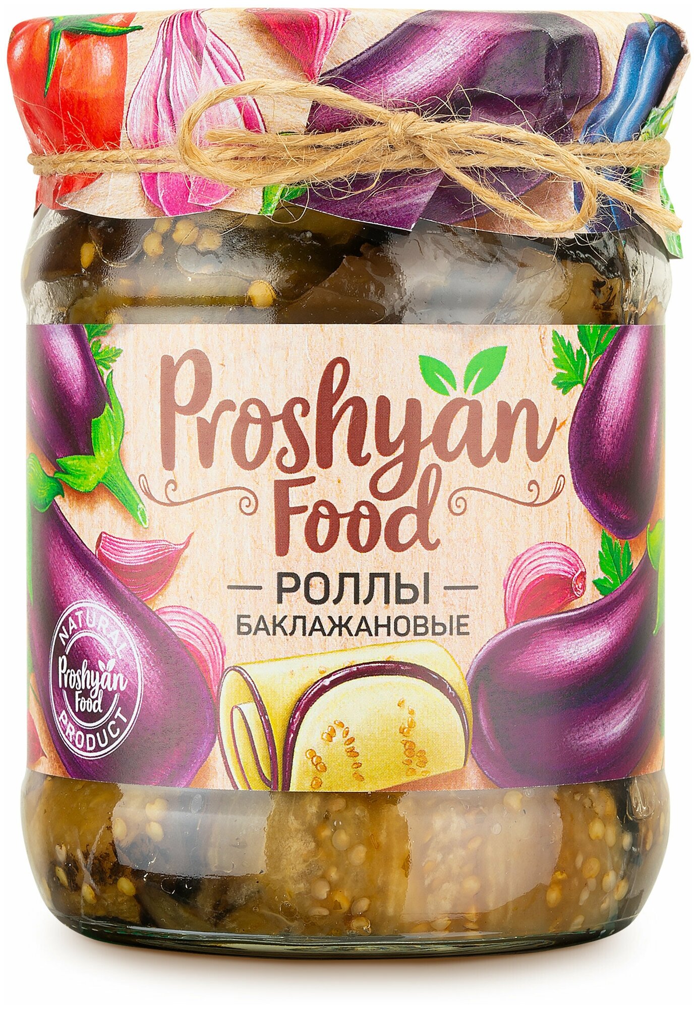 Баклажановые роллы PROSHYAN FOOD стеклянная банка 500г