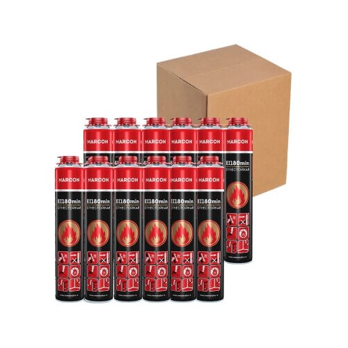 Комплект монтажная пена MARCON огнестойкая EI 180 12 шт