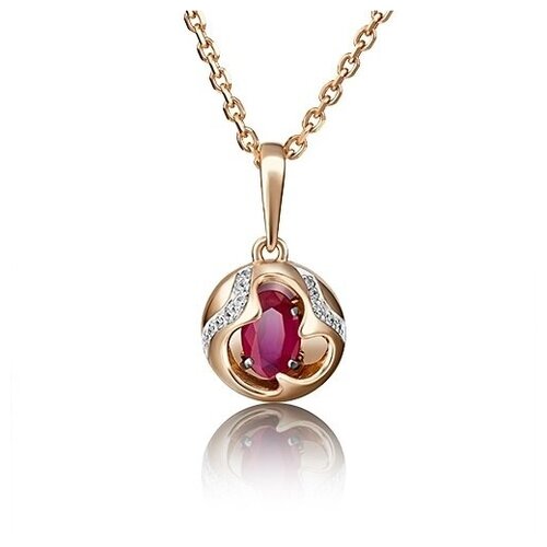 PLATINA jewelry Подвеска из красного золота с рубином и бриллиантом 03-2842-00-107-1110-30