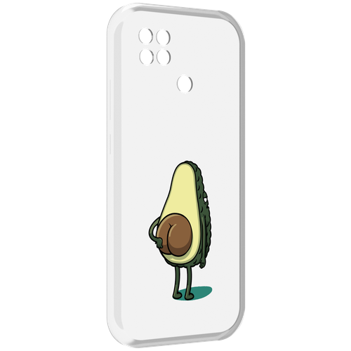 Чехол MyPads смешной авокадо сзади для Poco C40 задняя-панель-накладка-бампер