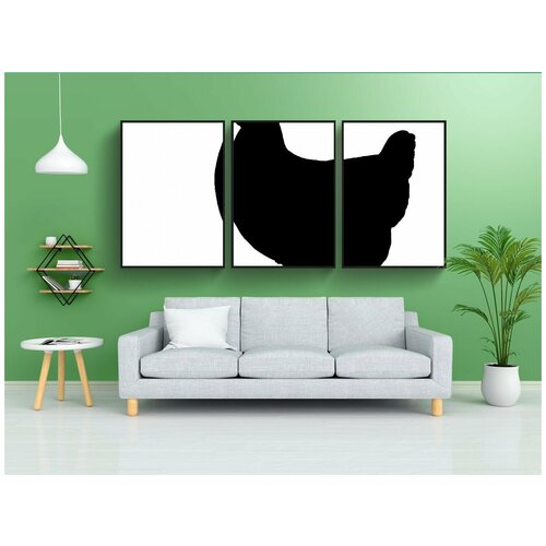 фото Набор модулных постеров для интерьера "курица, птица, домашняя птица" 60x90 см. в тубусе, без рамки lotsprints