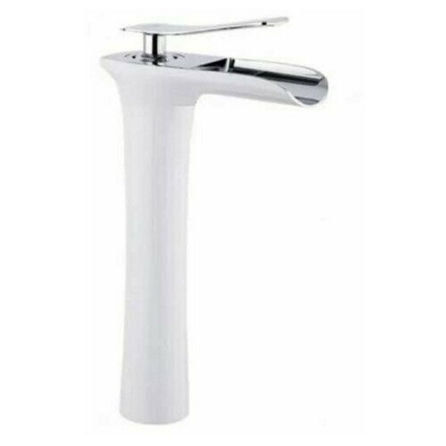 фото Frap f1052-53, смеситель для раковины (высокий белый/хром, латунь)