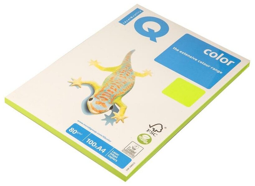 Бумага "IQ Color neon" А4 80 г/м2 100 листов зелёный неон