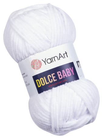 Пряжа YarnArt Dolce Baby белый (741), 100% микрополиэстер, 85м, 50г, 1шт