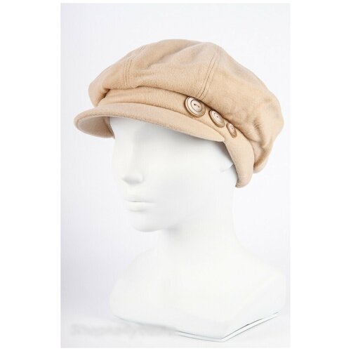 Кепка Elanna зимняя, шерсть, подкладка, размер 56-59, бежевый