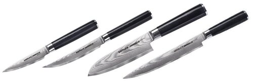 SD-0245 набор из 4-х ножей, овощной, универсал-стейковый, сантоку, слайсер