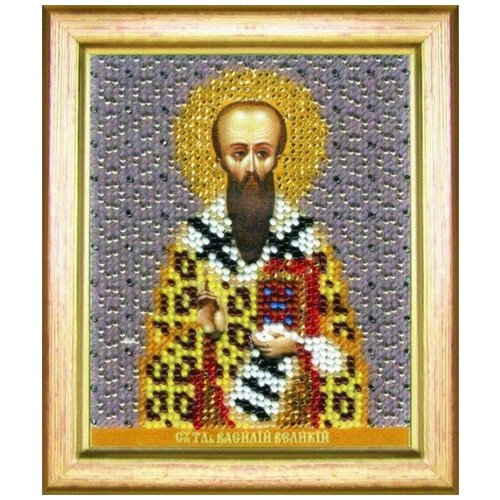 Чаривна Мить Б-1182 Икона святителя Василия Великого Набор для вышивания 9 x 11 см Вышивка бисером