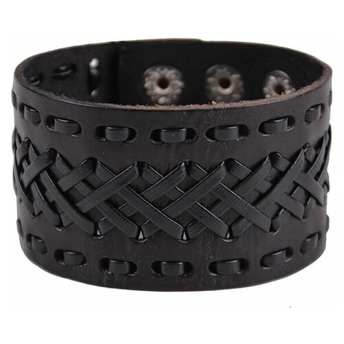 Браслет / Street Soul / BRSL0038-02 Икс-плетёнка и пунктиры 40 мм / чёрный / (One size)