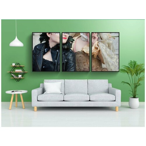 фото Набор модулных постеров для интерьера "карнавал, маска, женщина" 60x90 см. в тубусе, без рамки lotsprints