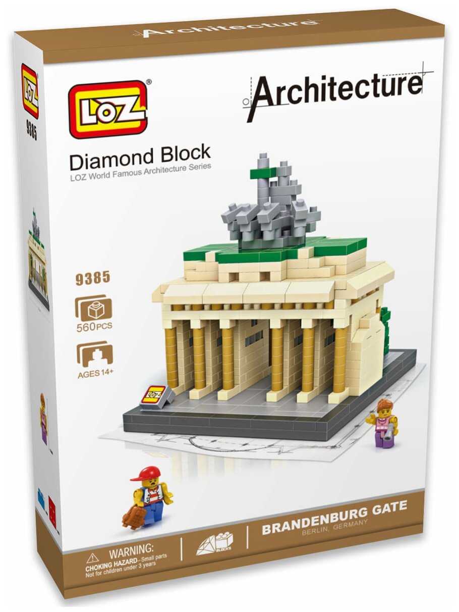 Конструктор LOZ Бранденбургские ворота 560 деталей NO. 9385 Brandenburg Gate Architecture Series