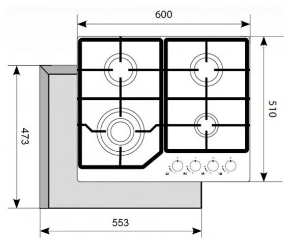 Газовая варочная панель AKPO PGA 604 FGC WH - фотография № 3