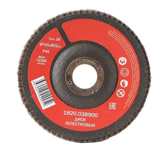 фото Диск elitech 1820.038900 лепестковый 125x22mm p40