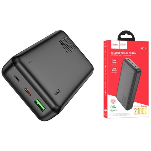 Универсальный дополнительный аккумулятор HOCO J87 Tracker PD20WQC30 20000 mAh черный 170000₽