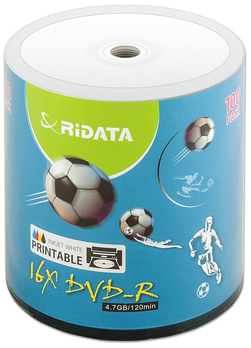 Диск DVD-R RiData 4,7Gb 16x Printable bulk, упаковка 200 шт.