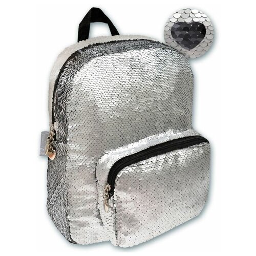 фото Рюкзак, 30x25x8 см, серый/черный феникс+