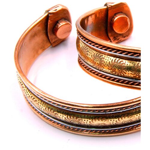 Браслет Медный Лечебный 3 металла солнышко нормализация давления, Индия