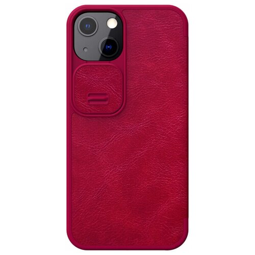 фото Кожаный чехол-книжка nillkin leather qin pro c защитой камеры для iphone 13