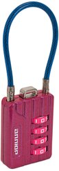Замок багажный кодовый (для багажа) с тросом, цвет розовый, дужка 3мм аллюр ВС1КТ-30/3 (H2)